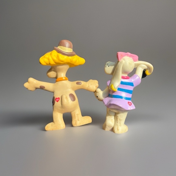 Vintage 1986 Pound Puppies Set Of 2 Mini PVC Toys Figure rare - Picture 2 of 2